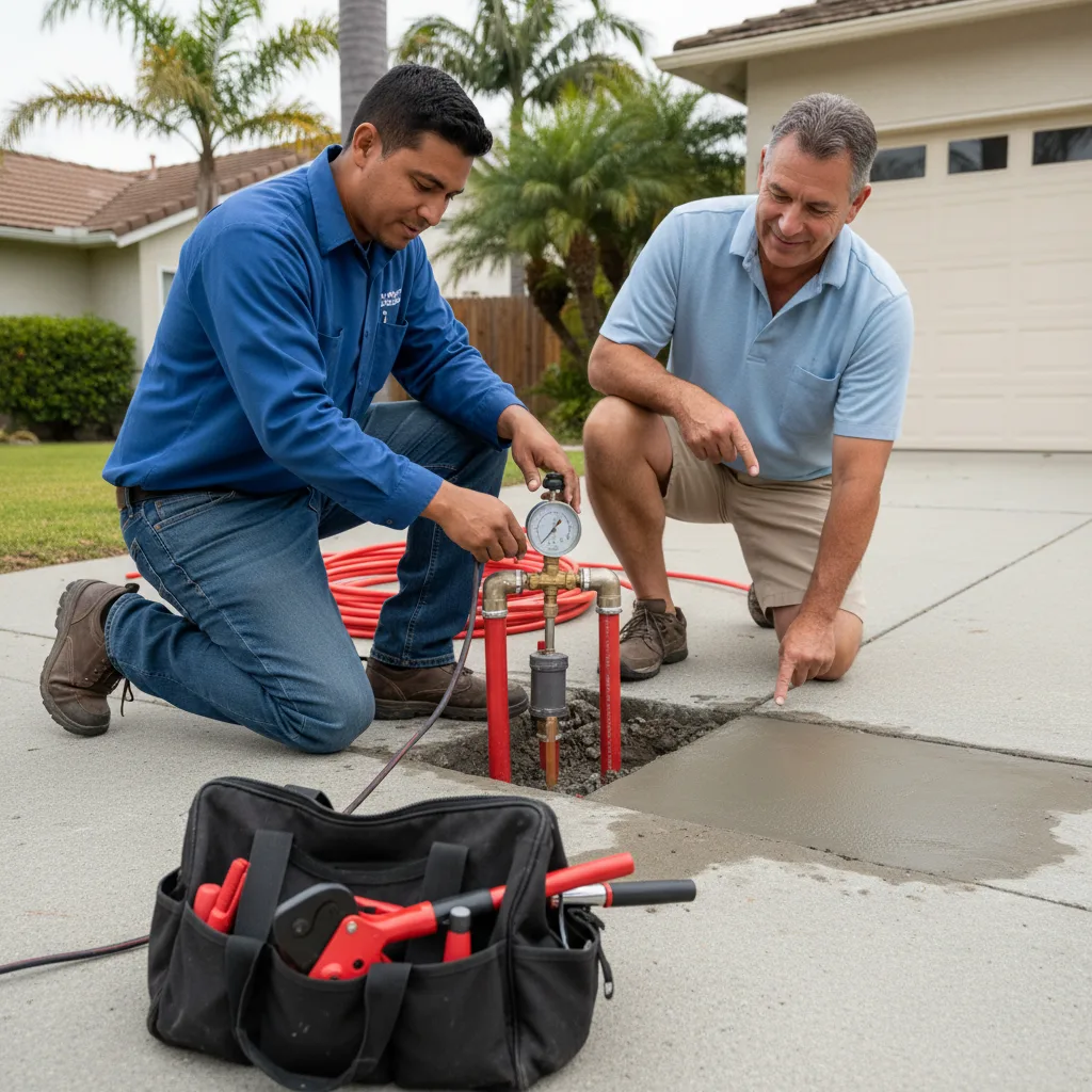 Slab Leak Repair work in progress