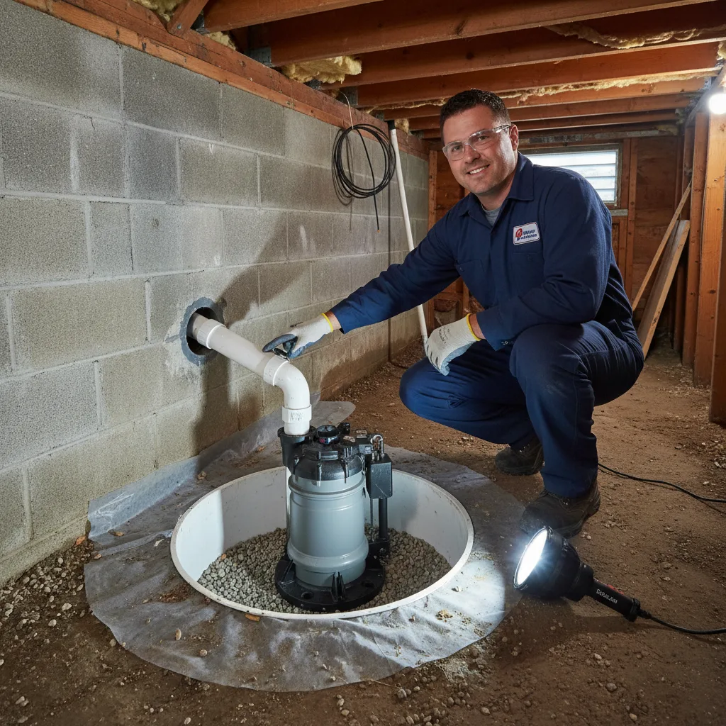 Sump Pump Installation and Repair work in progress